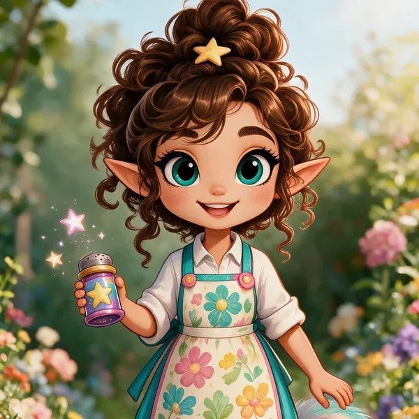 Caleigh exploring a garden path lined with flowers